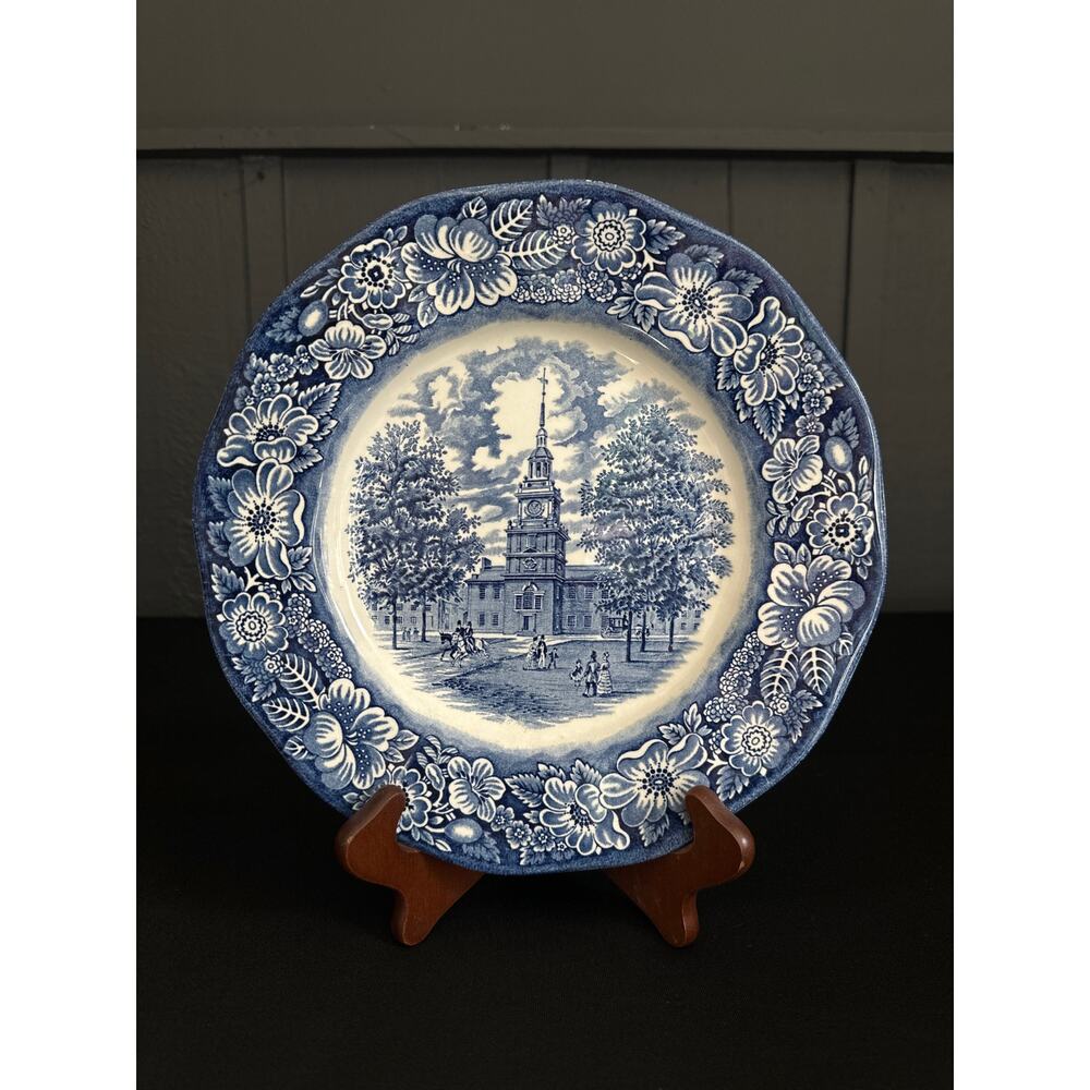 Vintage Staffordshire Liberty Blue Ironstone Dinner Plate 10 Inch